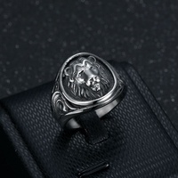 Bague Lion MECYLIFE, Bague Vintage Lion, Bijou Statement, Bague en Acier Inoxydable pour Hommes