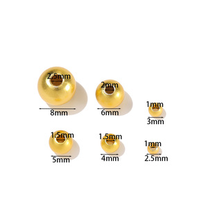 Gold Plated <b>Copper</b> Round Beads 2.5mm 3mm 4mm 5mm 6mm 8mm For <b>Bracelet</b> Making Jewelry Findings Components - Product Image 2