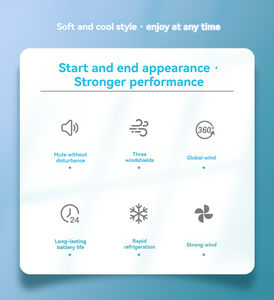 Mini ventilador de cuello portátil con logotipo personalizado, recargable por USB, <span class=keywords><strong>3</strong></span> velocidades, enfriador sin aspas ajustable, colgante gratis para coche, uso al aire libre - Product Image 6