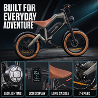 Vélo électrique à pneus larges 1500W, Vélo électrique à pneus larges 48V 15.6Ah, E-bike de style moto, OEM ODM, Stock B2B pour revendeurs UE, USA, UK