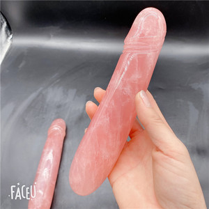Massaggio genitale a forma speciale di cristallo di quarzo rosa naturale - Product Image 2
