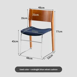 Vintage Modern Bauhaus Leisure Chair Solid Wood Home <strong>Dining</strong> <strong>Table</strong> <strong>Stool</strong> with Backrest Single Makeup Furniture for Living Room - Product Image 6