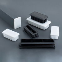 Embouts de tuyaux carrés noirs en plastique, inserts nervurés pour tubes en acier et aluminium, protection des tuyaux sur les chantiers de construction