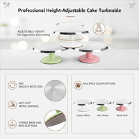 Nouveau design plateau tournant en alliage d'aluminium antidérapant réglable en hauteur pour gâteau support de plateau tournant pour gâteau