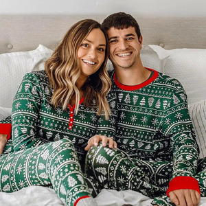 Vanfound 60004 Herbst Winter Weihnachten Eltern-Kind Passende Lässige Cartoon Atmungsaktive Thermische Baumwolle Unisex Heimset Pyjamas - Product Image 2