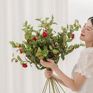 CallaFloral Ramo de Rosas Artificiales Realistas con Tela de Mimbre, Decoración de Boda Estilo INS - Product Image 1