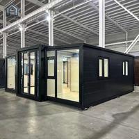 Maison conteneur préfabriquée en acier au design moderne pour bureau, école, gymnase - Mur-rideau en verre respirant de 20 pieds carrés