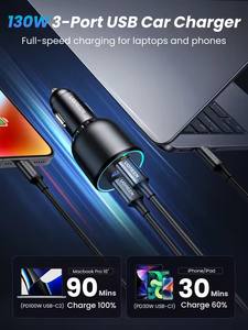 Caricabatterie da Auto USB C UGREEN 130W con Cavo PD per Xiaomi iPhone 15 <span class=keywords><strong>Samsung</strong></span> <span class=keywords><strong>Galaxy</strong></span> S24 Laptop Caricatore Rapido USB C per Auto QC4 - Product Image 3