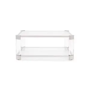 Lucite meja tengah ruang tamu, Meja Plexiglass bening desain meja teh akrilik transparan