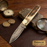 Couteau pliant en acier de Damas, tranchant, pour le camping en plein air, outil de poche