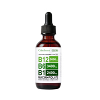 Gouttes liquides de complexe de vitamines B à haute puissance B12 B6 B1 Niacine Folate Végétalien Sans OGM Complément alimentaire OEM Marque privée