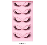 Tige transparente faux cils bande 5 paires 8 Styles végétalien moelleux Volume cils bande en vrac faux cils 3D faux cils de vison