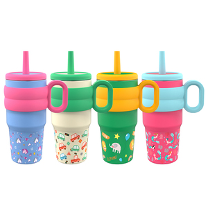 <span class=keywords><strong>Vaso</strong></span> Infantil con Pajita de 14oz, Aislado, de Acero Inoxidable, Antiderrames, con Asa y Pajita, OEM - Product Image 1