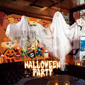 Décoration suspendue fantôme d'Halloween blanche, accessoire de décoration d'horreur pour maison hantée, bar, fête, ambiance de fête - Product Image 3