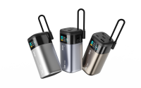 Power Bank Ultra Compact 20000mah 100W Baterai Li-polymer dengan Kabel USB-C Retractable dan Layar TFT untuk Pengisian Daya Laptop dan Ponsel