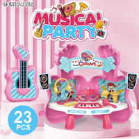 Ensemble de jeu interactif pour fête, clavier, support, instruments de musique, jouets sensoriels pour jeu d'imitation, unisexe, pour la maternelle, avec accessoires