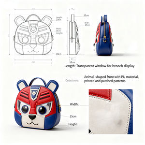 Custom <b>Clear</b> PVC Ita <b>Bag</b> Single Handle Fashion Design with Animals Shape Polyester Lining for Customized design - Product Image 1