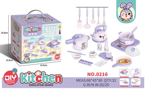 ชุดของเล่นทำอาหารจริงขนาดเล็กสำหรับเด็กผู้หญิงชุดของเล่นในบ้านเกมครัวพลาสติกแบบ DIY - Product Image 2