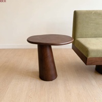 Table d'appoint moderne en bois couleur noyer de style nordique pour la maison, l'appartement, le salon, la salle de détente, l'hôtel, le bureau, le hall d'accueil, la réception, le café, les événements