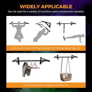 Barra de Dominadas Industrial Premium, Montada en la Pared, Estación de Ejercicios para Gimnasio en Casa - Product Image 6