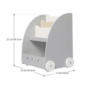 나무 책장 아이 책 랙 디스플레이 선반 어린이 책장 장난감 스토리지 단단한 나무 유아 책/장난감 가슴 아기