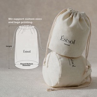 Sac en lin à cordon de serrage avec logo personnalisé, fond rond, pochette cylindrique 3D pour emballage cadeau et rangement
