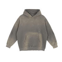 Sweat-shirt en coton 100% avec logo personnalisé |   Pull-over vintage épais délavé |   Sweat-shirt d'hiver chaud et ample pour homme, style streetwear