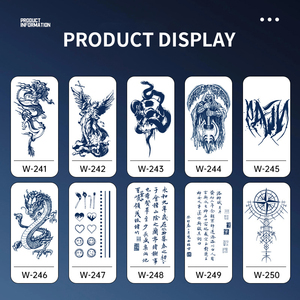 Nuevo jugo de hierbas pegatinas de tatuaje semipermanentes <span class=keywords><strong>brazo</strong></span> pequeño impermeable e inofensivo impreso <span class=keywords><strong>en</strong></span> papel blanco para aplicación corporal - Product Image 4