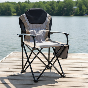 Wholesale Aluminum Padded <strong>Camping</strong> <strong>Chair</strong> <strong>Heavy</strong> <strong>Duty</strong> Folding Outdoor <strong>Chair</strong> with Armrest Portable Garden Factory Price - Product Image 1