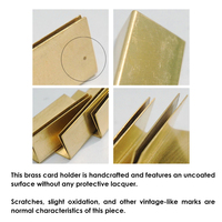 BECORA Porte-cartes en laiton fait main, support de présentation en laiton antique pour cartes, photos, étiquettes de prix, organisateur de cartes de visite, décoration de bureau