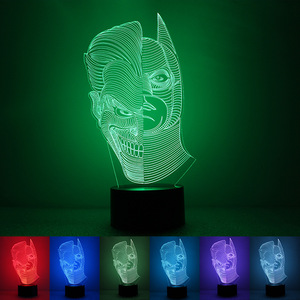 Lámpara Nocturna LED 3D de Doble Cara, Luz Blanca Cálida, Regulable Mediante Interruptor, Recargable, con Alimentación por Enchufe, Material Acrílico - Product Image 3