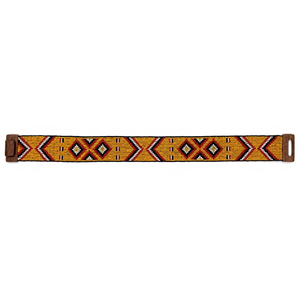 Ceinture élastique tressée style tribal chic - Boucle artisanale en bois et pièce maîtresse perlée de verre - Product Image 5