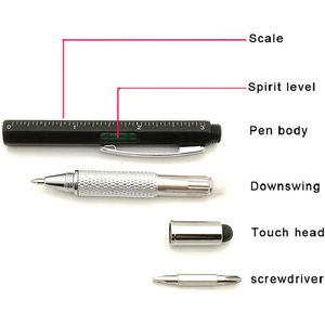 Bút đa năng JW3 Custom <span class=keywords><strong>6</strong></span> trong 1, in logo, bán sỉ, tích hợp bút cảm ứng, đa chức năng, bút bi, quà tặng - Product Image 3