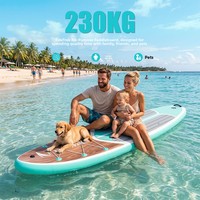 Planche de paddle gonflable SUP large et extensible avec pagaie pour sports nautiques, tourisme et yoga
