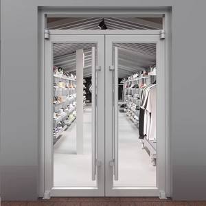 Porte double en verre et aluminium de qualité <span class=keywords><strong>commerciale</strong></span> pour restaurant - Product Image 2