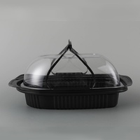 Boîtes à lunch portables à micro-ondes en plastique Transparent de qualité alimentaire couvercles de conteneurs de rôtissage de poulet jetables pour l'emballage alimentaire