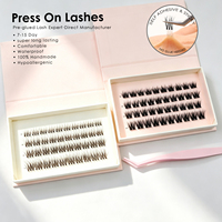 Cils à presser courbés couleur assortie, effet naturel, bouclés sur mesure, 100 % faits main, imperméables, vente en gros Europe, marque privée