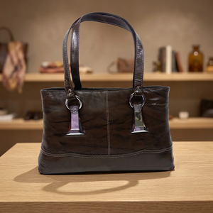 BS INTERNATIONAL Pochette de luxe pour femme en cuir véritable, pliable, durable, imperméable, avec fermeture éclair, 1L Two - Product Image 4