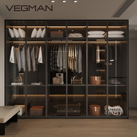 Système de dressing moderne en bois pour chambre à coucher, armoire pour hôtel et villa, résistant à l'humidité, garantie 5 ans