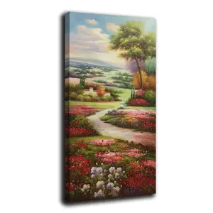 Originale Kunst 100 % handbemaltes toskanisches Gartenöl Landschaftsleinwand dekorative Wand Schlafzimmer Büro Wohnzimmer Heimdekoration