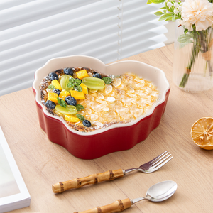 Bandeja para Hornear de Cerámica Love, Bandeja para Arroz Horneado de Alta Calidad, Apta para <span class=keywords><strong>Microondas</strong></span>, Estilo Nórdico, Platos de Cerámica - Product Image 4