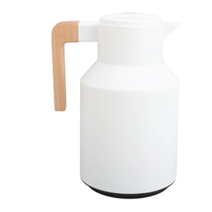 Jarra de café de 1000ml con mango de madera, doble pared, retención de calor al vacío, jarra térmica para café, jugos, té, color gris - Product Image 4