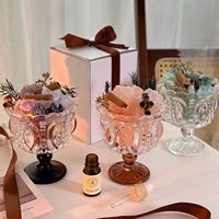 Diffuseur d'aromathérapie sans flamme en pierre de cristal, design coupe à glace, pour intérieur, parfum longue durée, en verre, pour huiles essentielles haut de gamme