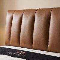 Lit rembourré en cuir véritable moderne avec cadre, design écologique et durable, garantie 10 ans - Cadre de lit avec sommier