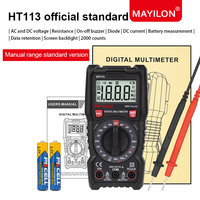 MAYILON HT113 Digital Multimeter 600V Voltmeter 10A DC Ammeter Manual Rentang Kontinuitas Periksa Konstruksi Kuat Kualitas Tinggi Dig