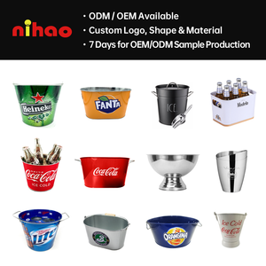 ถังน้ำแข็งโลหะชุบสังกะสีเกรดอาหาร NIHAO ขนาดใหญ่ 5 ลิตร สำหรับแชมเปญและเบียร์ พกพาสะดวกสำหรับตั้งแคมป์ปิกนิกกลางแจ้ง - Product Image 4
