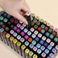 Marqueur d'art à double tête acrylique à double pointe Peinture d'art DIY Marqueurs à double pointe Set de stylos Fournitures scolaires pour étudiants Papeterie