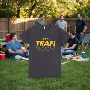 T-shirt Its A Trap grigio scuro da uomo, maglietta promozionale - Product Image 3