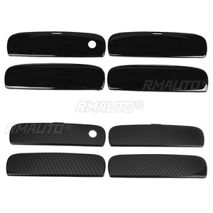 สำหรับ Dodge Charger 2011-2021 ชุดตกแต่งฝาครอบมือจับประตูด้านนอกรถยนต์ วัสดุ ABS ลายคาร์บอนไฟเบอร์ สีดำ - Product Image 2
