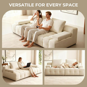 Ideas de Negocios para el Hogar, Mercado Mayorista de Yiwu, Diseño Minimalista, Sofá Inflable Cuadrado Tapizado de Tres Plazas, Muebles de Salón - Product Image 3